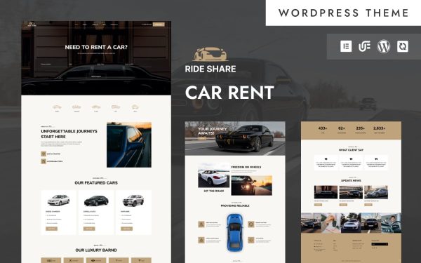 Ride Share - Car Rental And Booking Services WordPress Elementor Theme - Image 1