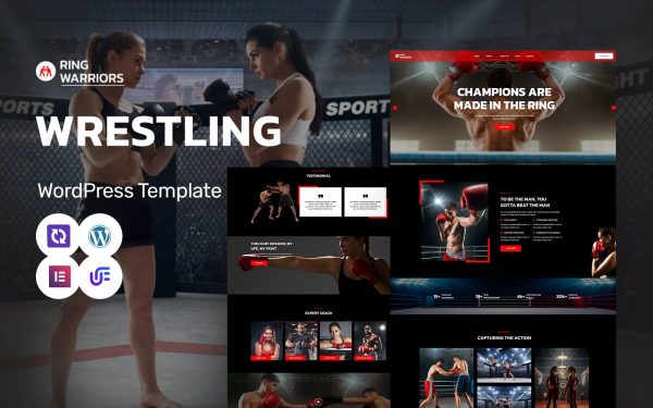 Ring Warriors - Wrestling Academy, Martial Arts And Coaching WordPress Elementor Theme - Image 1