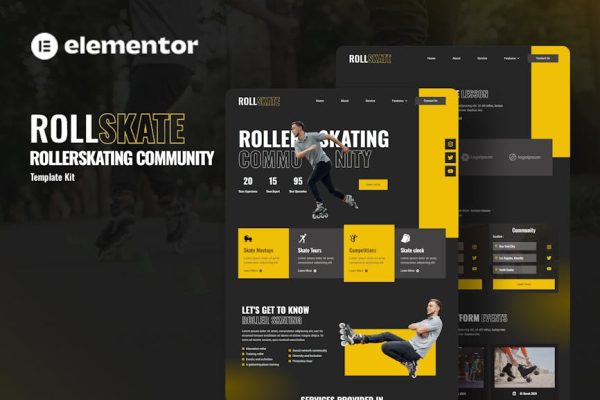 Rollskate - Rollerskating Community Elementor Template Kit - Image 1