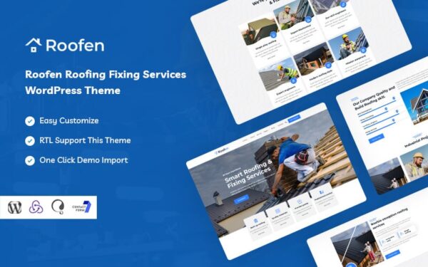 Roofen - Roofing & Fixing Services WordPress Theme - Image 1