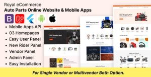 Royal ecommerce auto parts online store website and flutter app bundle .jpg