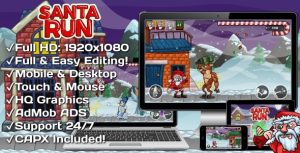 Santa run html5 game mobile version construct 3 construct 2 capx .jpg