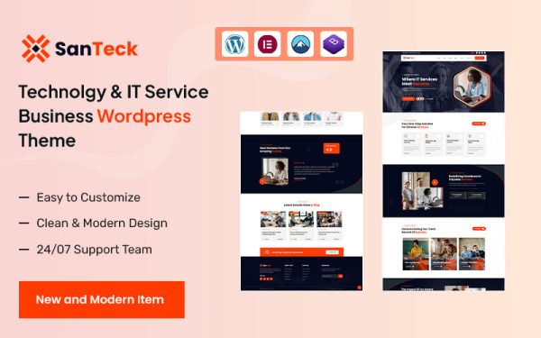 Santech – Technology & IT Solution Business Service WordPress Theme - Image 1