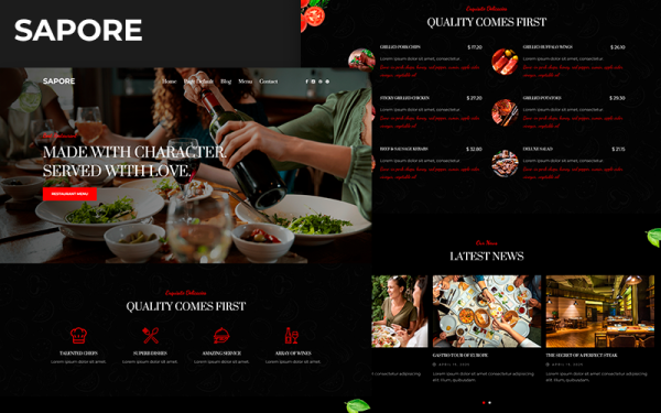SAPORE - WordPress Theme For Restaurants and Cafes - Image 1