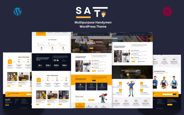 Sato - Handymen Services WordPress Theme - Image 1