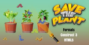 Save the plant game construct 3 c3p html5 endless game gplpixel.jpg