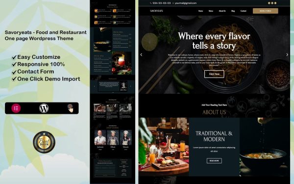 Savoryeats - Food and Restaurant WordPress Theme - Image 1