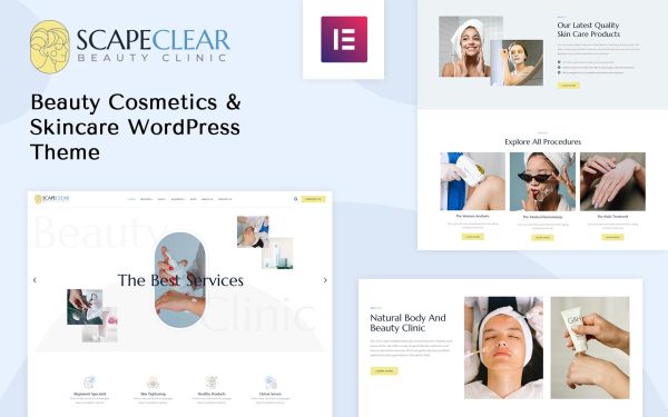 Scapeclear Cosmetics and Beauty WordPress Theme - Image 1