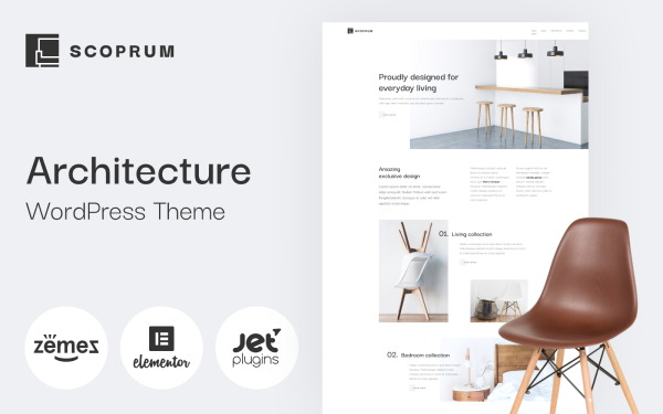 Scoprum - Furniture design for classy studios WordPress Theme - Image 1