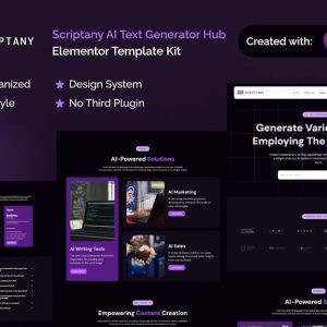 Scriptany - AI Text Generator Hub Elementor Pro Template Kit