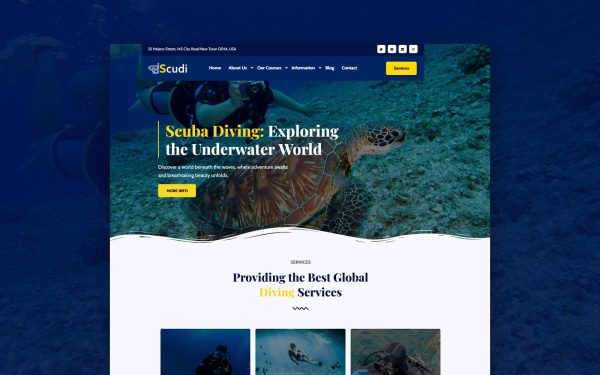 Scudi - Scuba Diving Center WordPress Theme - Image 1