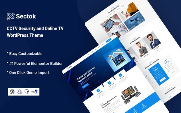 Sectok - CCTV Security and Online TV WordPress Theme - Image 1
