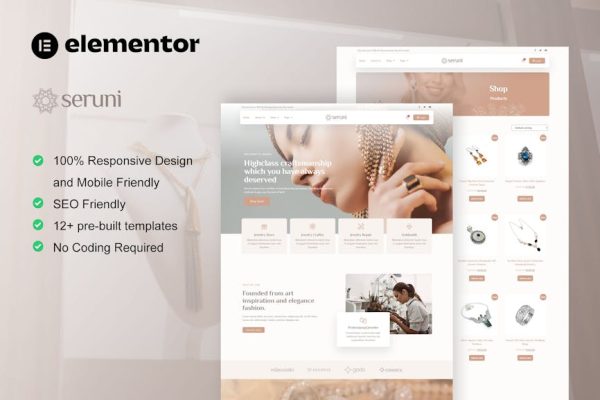 Seruni - Jewelry Store WooCommerce Elementor Pro Template Kit - Image 1