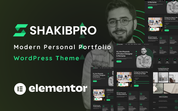 ShakibPro - Personal Portfolio One Page Elementor WordPress Theme - Image 1