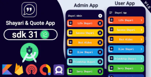 Shayari quotes app source code with admob facebook bidding onesignal push.png