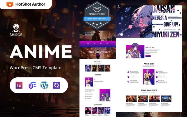 Shiroe - Anime, Manga Store And Portfolio WordPress Elementor Theme - Image 1