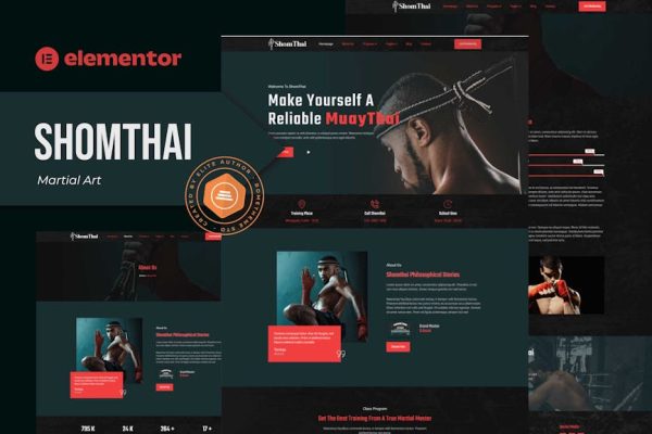 Shomthai - Martial Art Elementor Template Kit - Image 1