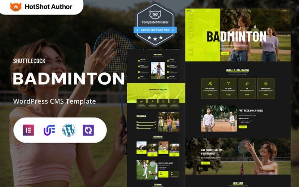 Shuttlecock - Badminton League And Badminton Club WordPress Elementor Theme - Image 1