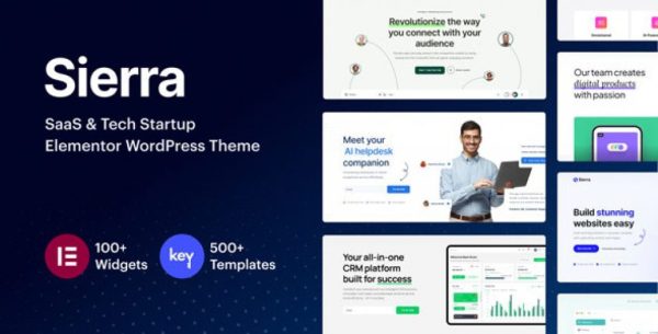Sierra – SaaS Tech Startup Elementor WordPress Theme - Image 1