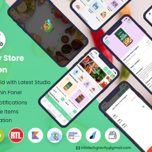 Single Grocery, Food, Pharmacy Store Android User & Delivery Boy Apps With Backend Admin Panel
