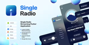Single radio station flutter full app codermarket.png