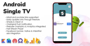 Single tv with m3u8 youtube player codermarket.png