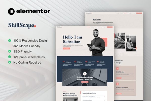 SkillScape - Creative Agency & Portfolio Elementor Template Kit - Image 1