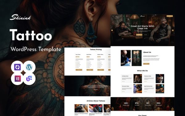 Skinink - Tattoo Artist Multipurpose WordPress Theme - Image 1