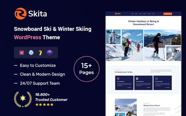 Skita – Snowboard Ski & Winter Skiing WordPress Theme - Image 1