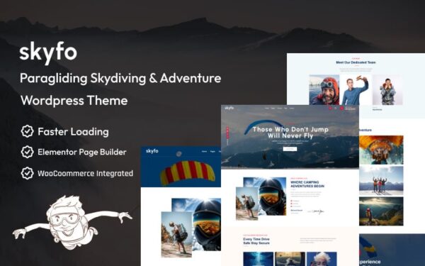 Skyfo - Paragliding Skydiving And Adventure WordPress Theme - Image 1