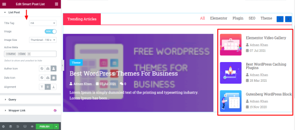 Smart Post Lists Widget for WordPress - Image 1
