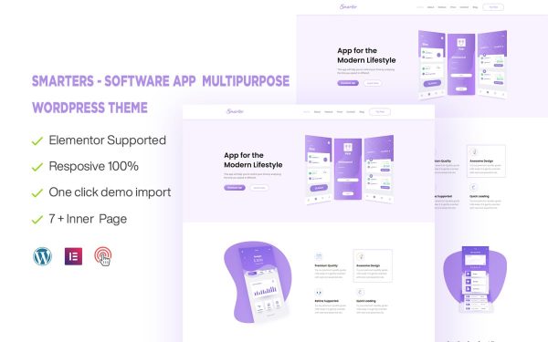 Smarters - Software 0r App Multipurpose & Responsive WordPress Theme - Image 1