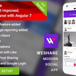 Social Media Android App with Angular Admin - Laravel (PHP) Backend - Complete App - WeShare