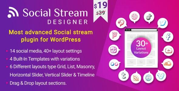 social-stream-designer-instagram-facebook-twitter-feed-social-media-feed.jpg Social Stream Designer - Instagram Facebook Twitter Feed - Social media Feed Grid Gallery Plugin - Image 1