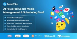 Socialvibe ai powered social media management scheduling saas codermarket.jpg