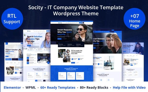 Socity - IT Company Website Template WordPress Theme - Image 1