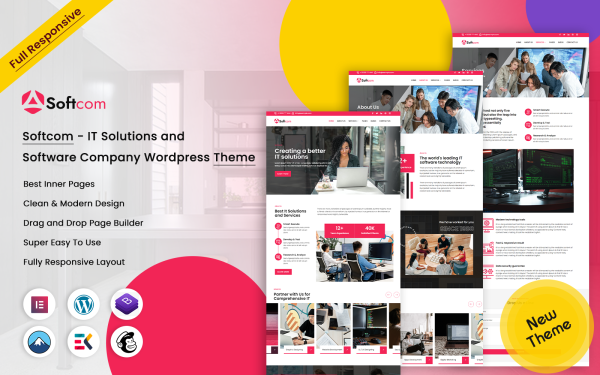 Softcom - IT Solutions and software Company Wordpress Theme - Image 1