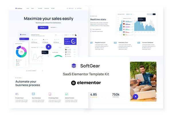 SoftGear - SaaS Elementor Template Kit - Image 1
