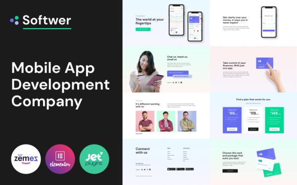 Softwer - Mobile App Development Company Website Template WordPress Theme - Image 1