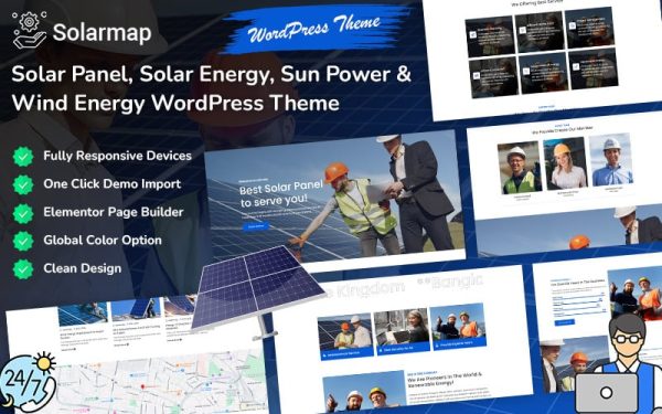 Solarmap - Solar Panel & Solar Energy Elementor Theme - Image 1