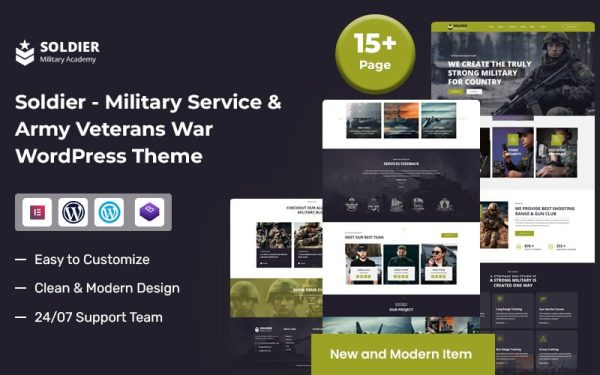 Soldier – Military Service & Army Veterans War WordPress Theme - Image 1