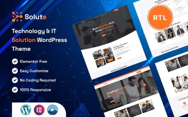 Solute - Technology & IT Solutions Wordpress Theme - Image 1