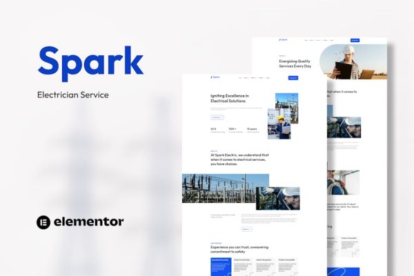 Spark - Electrician Service Elementor Template Kit - Image 1