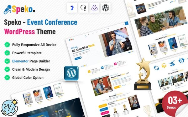 Speko - Event Conference WordPress Theme - Image 1
