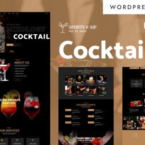 Spirits & Sip - Cocktail Lounge & Bartender WordPress Elementor Theme