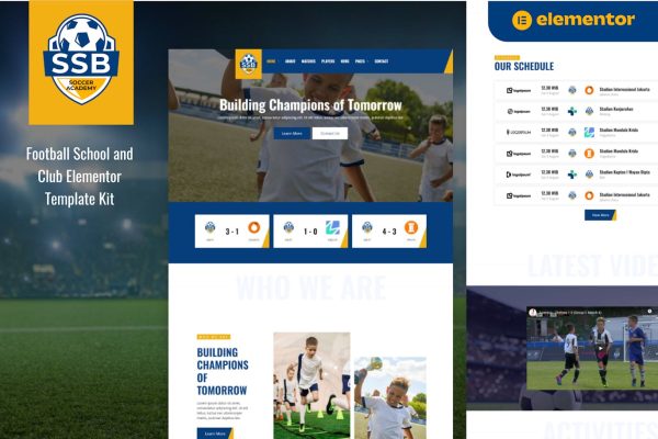 SSB - Football School & Club Elementor Template Kit - Image 1
