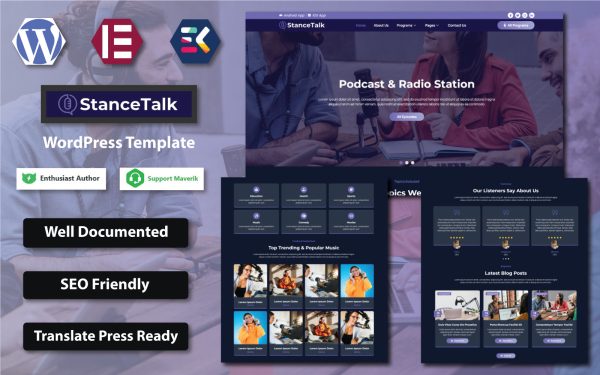 Stance Talk - Podcast & Radio Station WordPress Template - Image 1