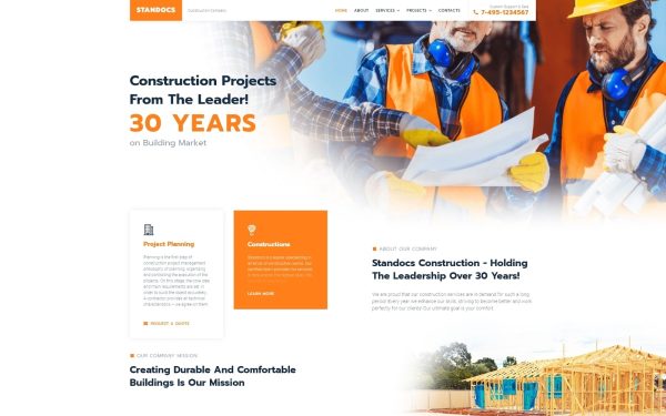Standocs - Construction Company WordPress Elementor Theme - Image 1