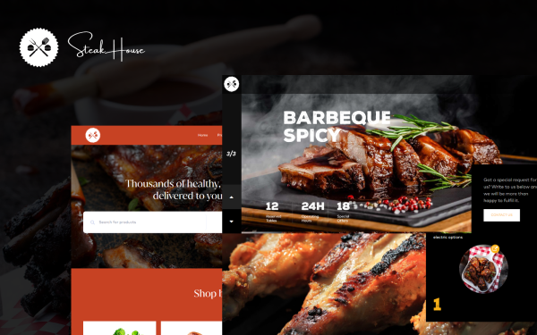 Steakhouse Restaurant Bakery Hotel Booking and Woocommerce Theme - Image 1
