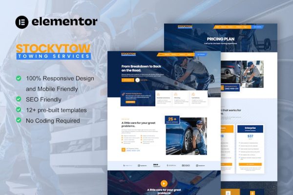 StockyTow - Towing Services Elementor Pro Template Kit - Image 1